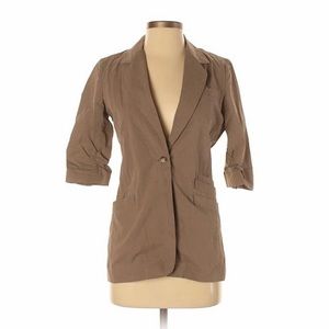Elizabeth and James Triple Pocket Blazer jacket size 8 medium brown button polo